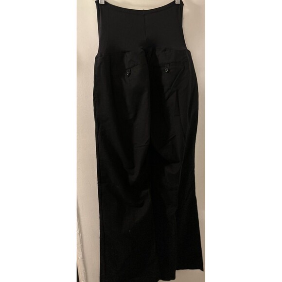 Gap Maternity Black Pants Hip Slung Fit SZ 12 Cotton Nylon Blend Wide Leg Flare - Picture 2 of 8